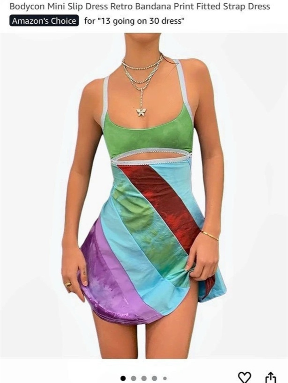 HONGDANSA Women’s size small ‘13 going on 30’ Printed Spaghetti Strap Bodycon Mi